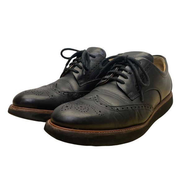 Hubbard Men’s Black Leather Wingtip Tipping Point Oxford Shoes Size US9 M - Picture 3 of 10